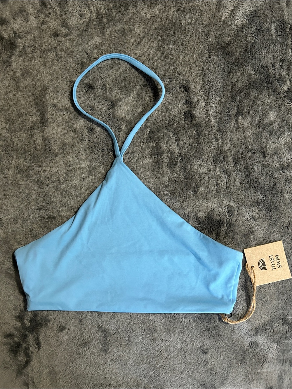 Sky Blue Halter Bikini Top by Toast Swim